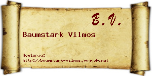 Baumstark Vilmos névjegykártya